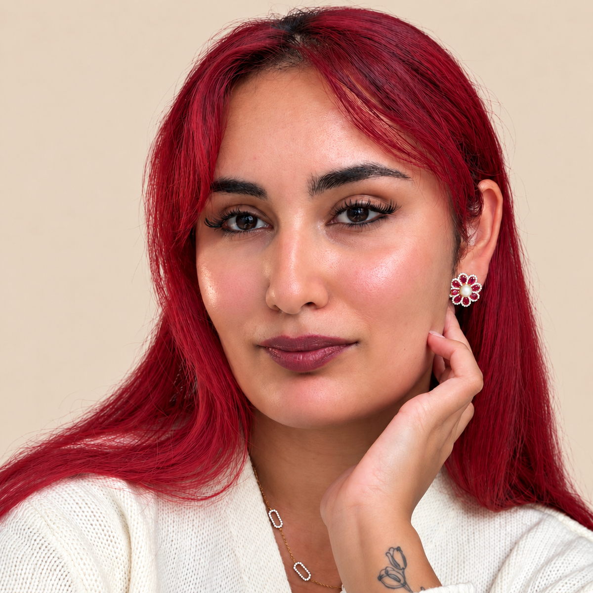 Ruby Étoile Studs