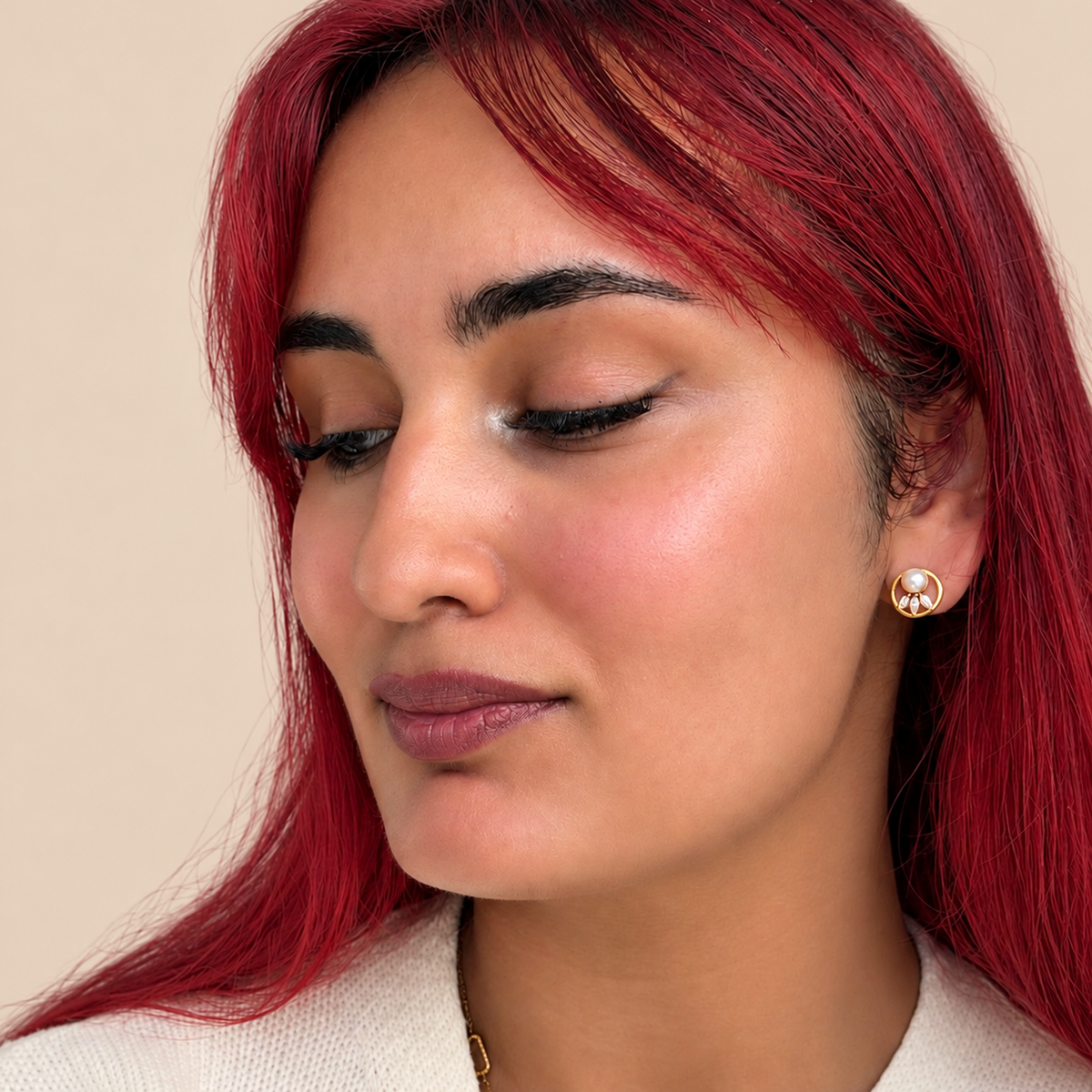 Celeste Pearl Halo Studs