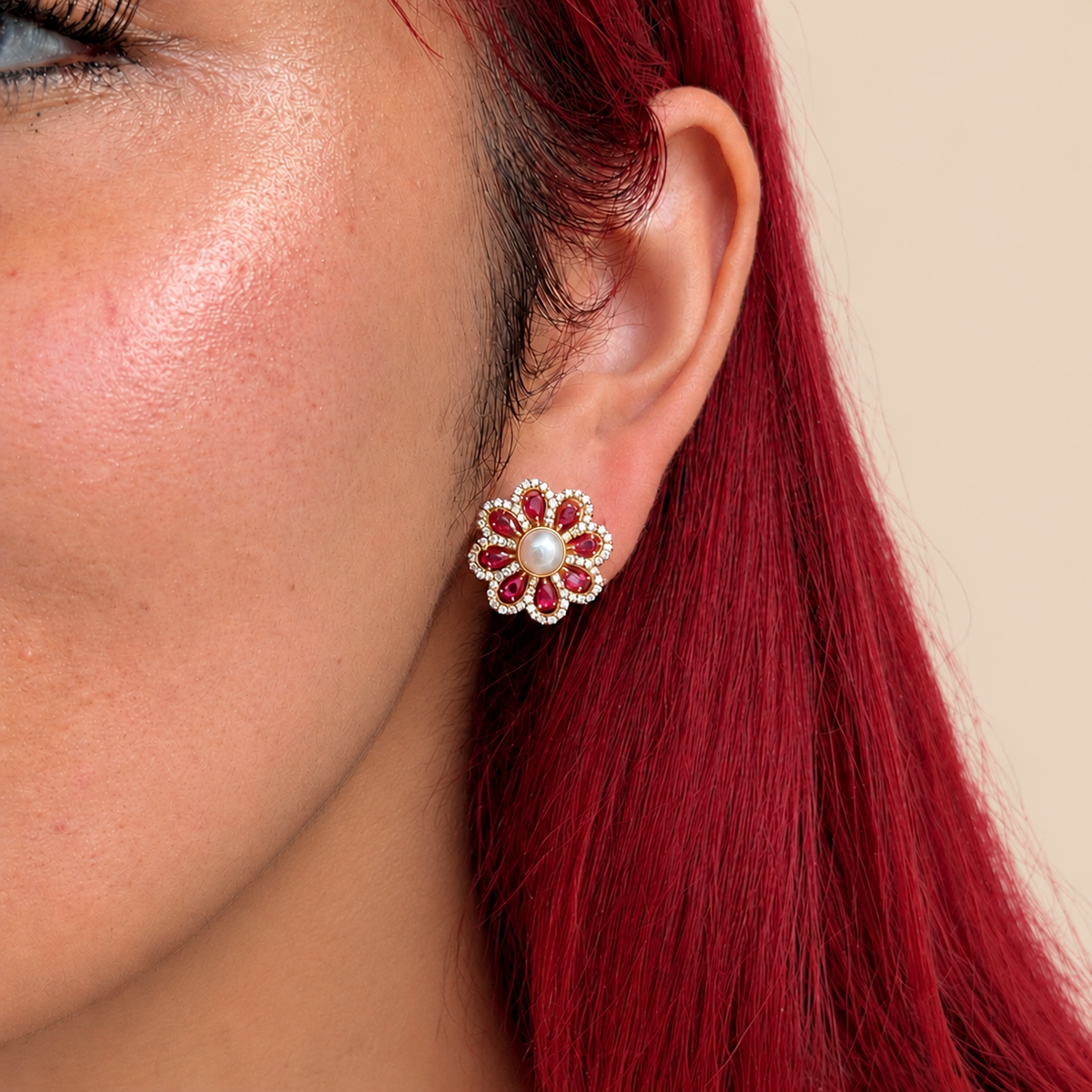Ruby Étoile Studs